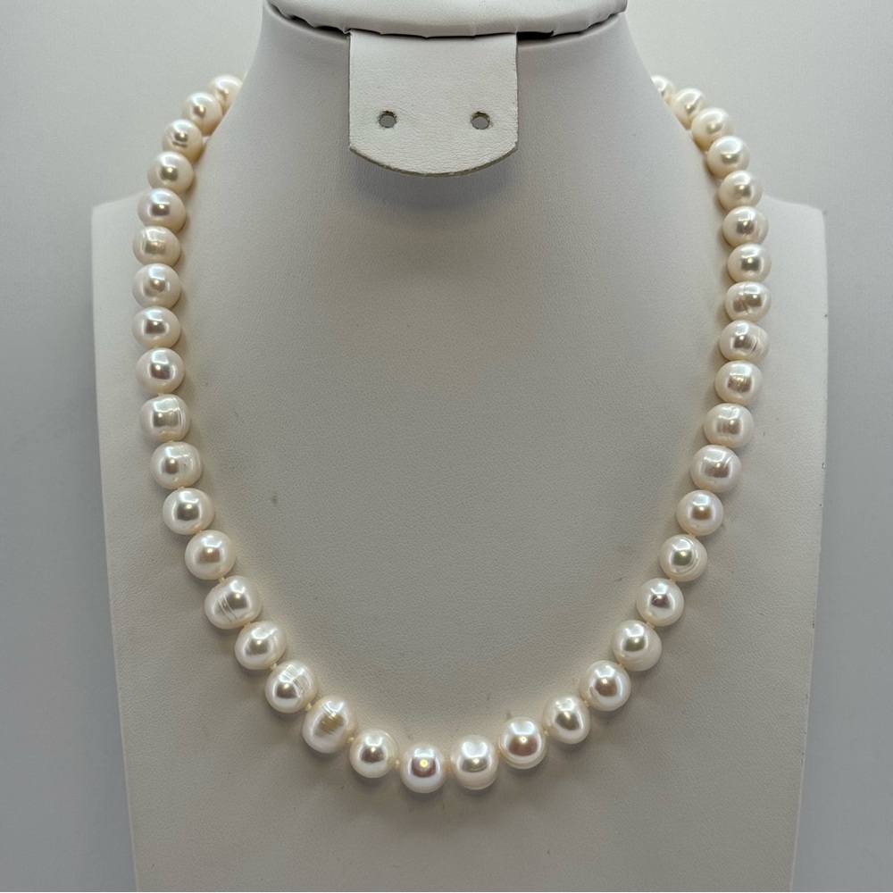 Elegant New 925 Sterling Silver Freshwater Pearl Necklace Classic